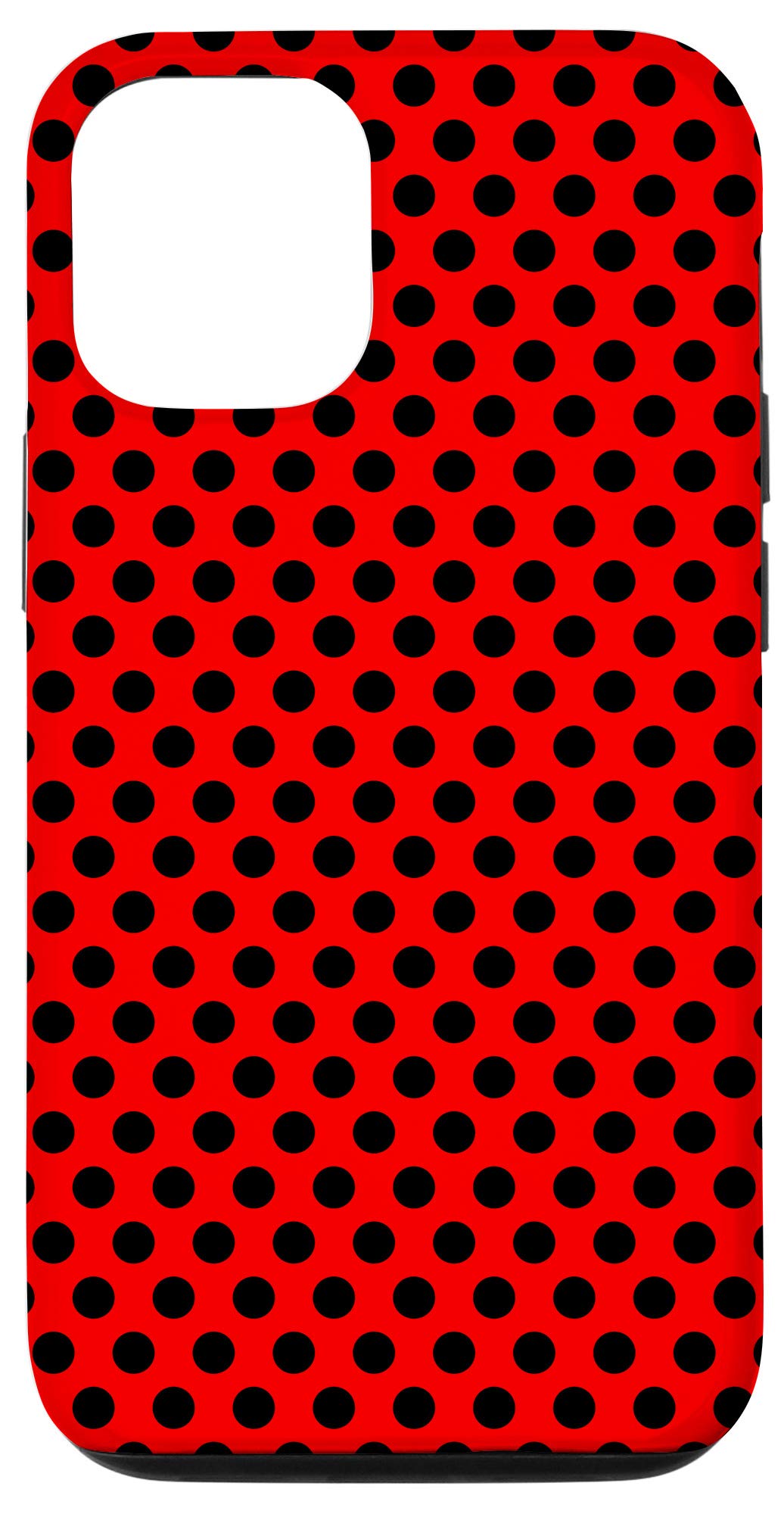 iPhone 12/12 Pro Black and red polka dots cute colorful cheery Case