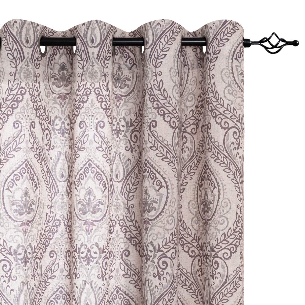 Damask purple curtains