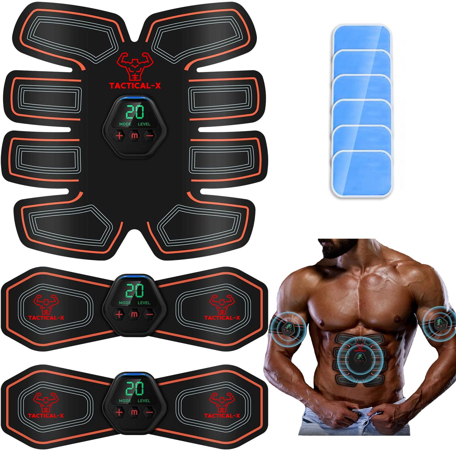 Tactical X Abs Stimulator 2023, Abs Trainer Muscle Stimulator, Abs Stimulator 2023 Military, Ab Stimulator Workout for Men Woman Abdomen/arm/leg Home Office Exercise