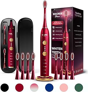 Wagner Stern WHITEN+ Edition. Whitening Electric Toothbrush with Pressure Sensor. Offers 5 Brushing Modes, 3 intensities, ...