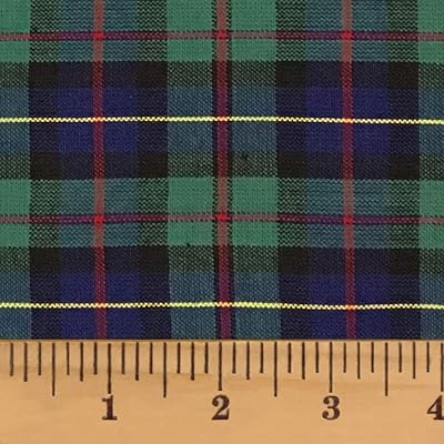 Celtic Blue Green Tartan Plaid Cotton Homespun Fabric by JCS - Sold by The Yard