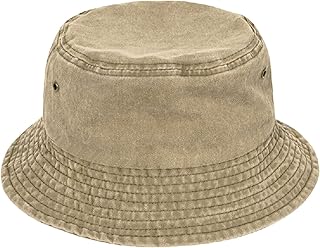 TOSKATOK Pure Washed Cotton Bucket hat UV Sun Protection Breathable Beach Holiday Travel Hat