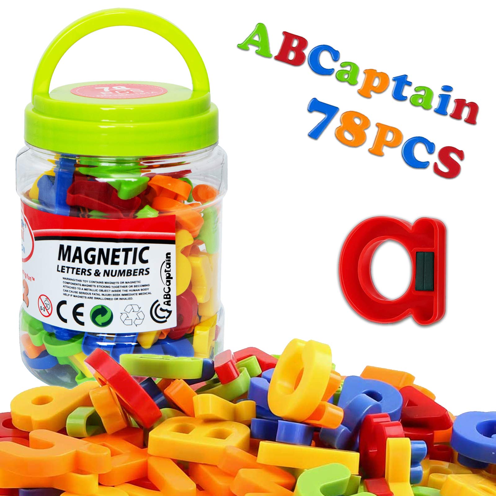 Buy Magnetic Letters Numbers Alphabet ABC 123 Fridge Magnets Preschool ...