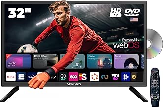 Audiobox 32-Inch Smart TV with Built-in DVD Player, Bluetooth Remote Control, HD LED, 12V AC/DC Compatible - Perfect for R...