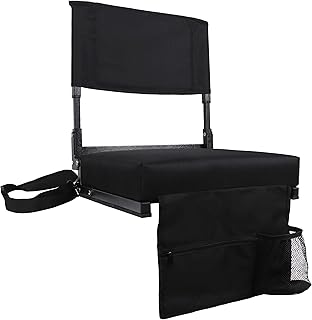 JST GAMEZ Stadium Seat with Back Support Portable Wide Bleacher Chair with Back and Cushion for Stadium Events 18.5 Inches...