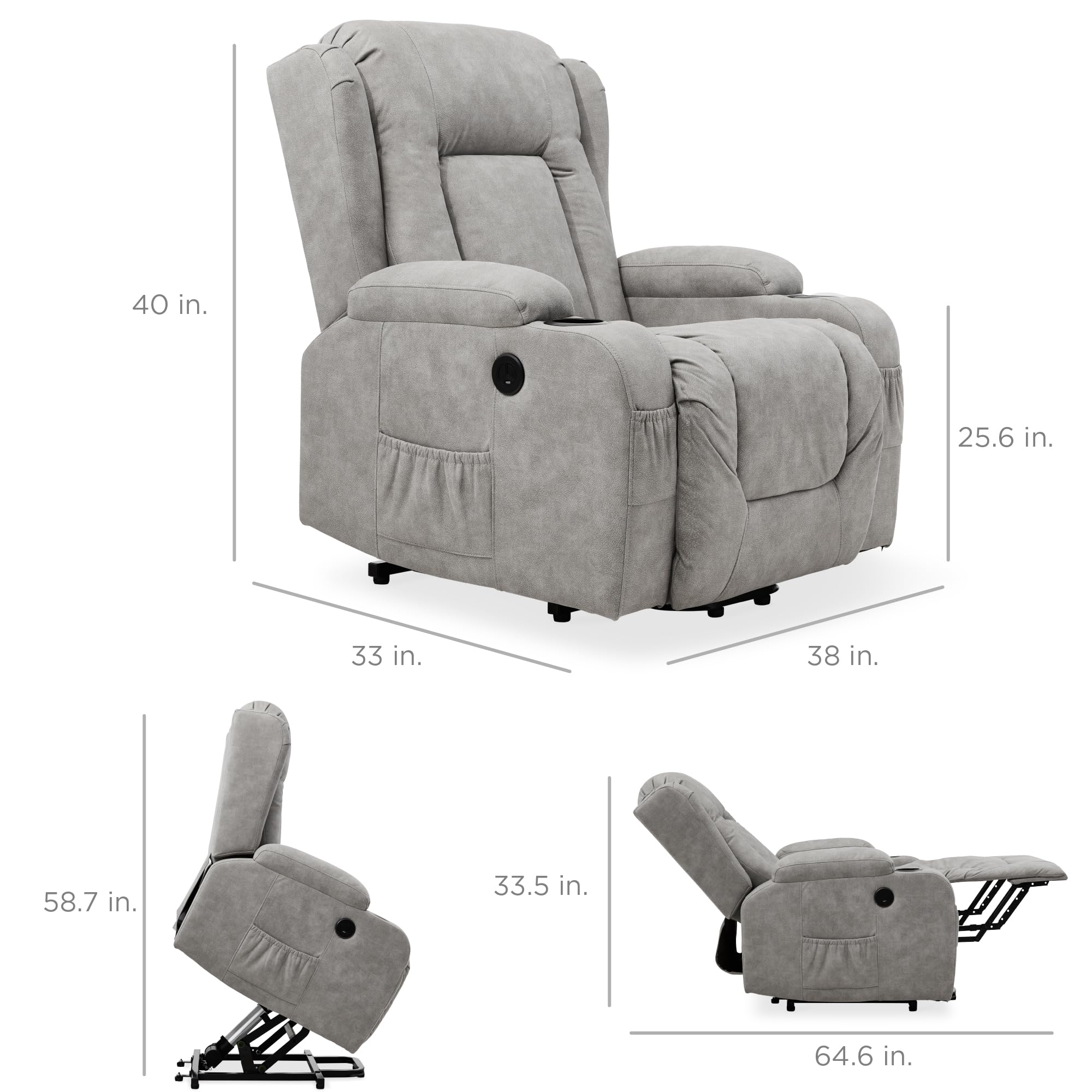 Best Choice Products PU Leather Electric Power Lift Chair, Recliner ...