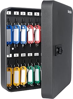 Uniclife 28 Key Cabinet Steel Security Lock Box with Combination Lock-Black