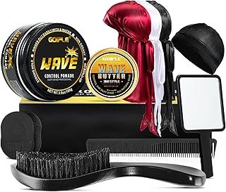 Wave Pomade for Men Strong Hold Easy Wash 360 Wave Training Hair Cream, Waves Grease for Men Promotes Layered Waves, Moist...