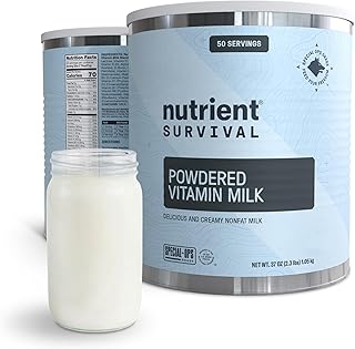 Nutrient Survival Vitamin Powdered Milk, Freeze Dried Prepper Supplies & Emergency Food Supply, 21 Essential Nutrients, So...