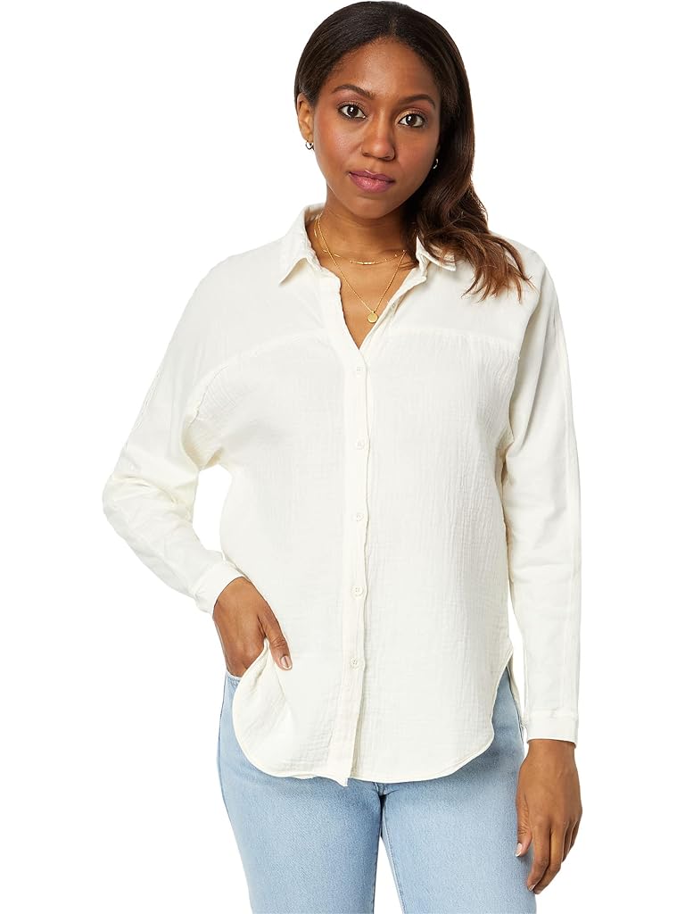 bobi Los Angeles Button-Down Mixed Collar Shirt