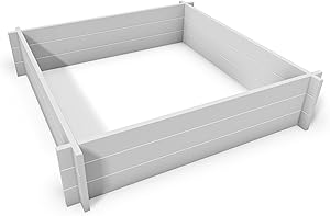 Vita Hudson 48&#34;W x 48&#34;L Screwless Vinyl Garden Bed, White