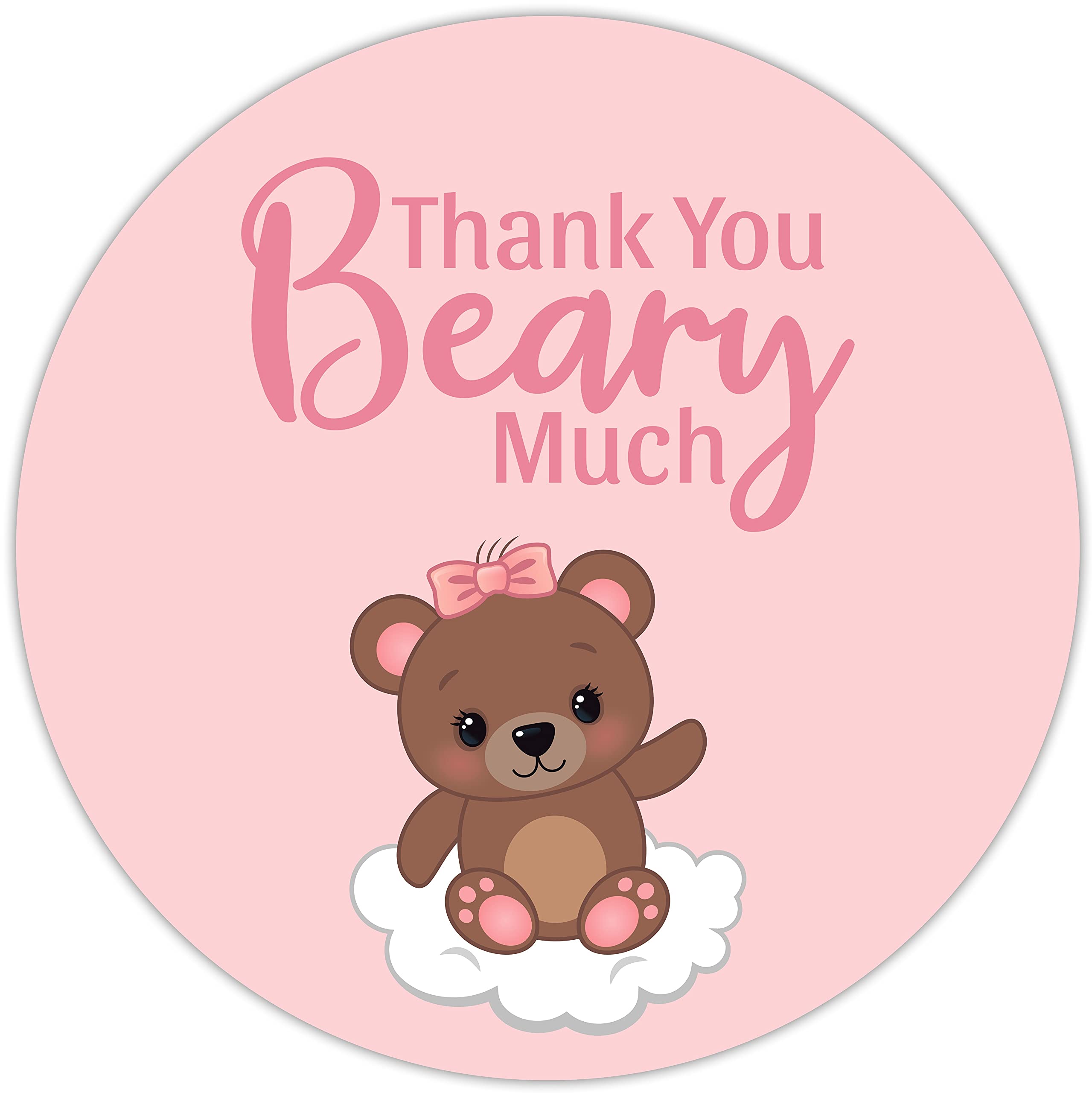 Amazon.Com: 2 Inch (60 Pack) Teddy Bear Thank You Stickers - Pink Girl Baby  Shower Favors Labels Decorations Supplies : Home & Kitchen