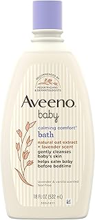 AVEENO BABY Calming Comfort Bath with Relaxing Lavender & Vanilla Scents, Hypoallergenic & Tear-Free Formula, Paraben- & P...