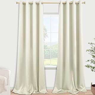 120 Inches Extra Long Curtains for Living Room 2 Panels Grommet Darkening Insulated Thermal 90% Blackout Drapery Tall Ceil...