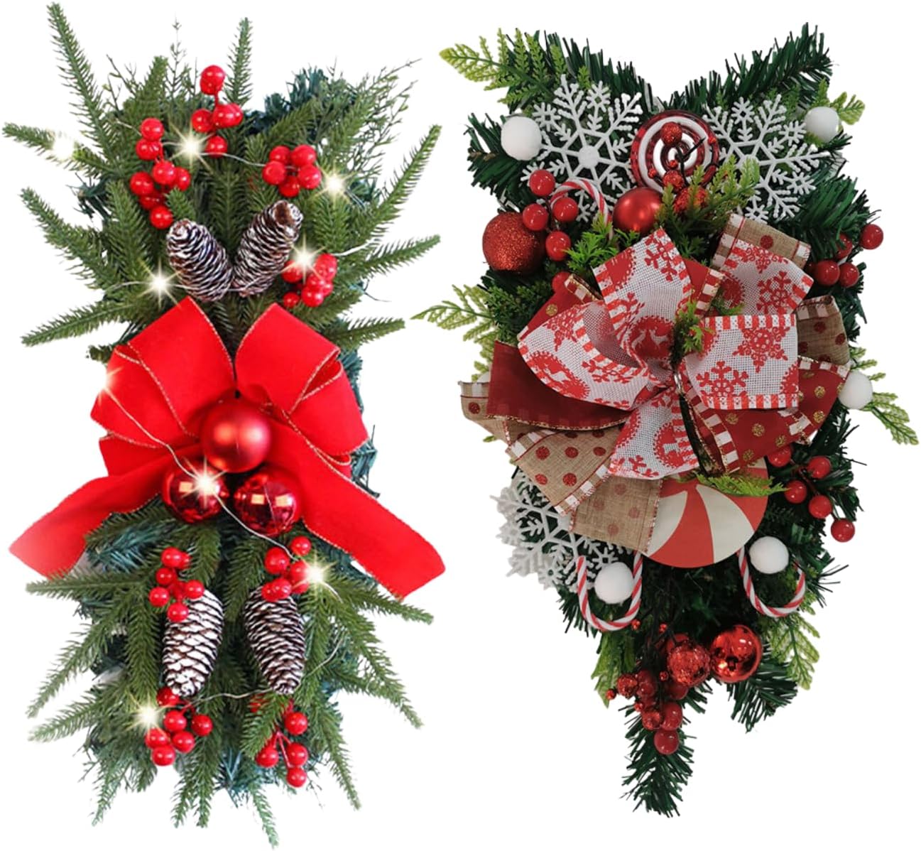 Amazon.com: Christmas Swags for Decorating Doors, Artificial Christmas ...