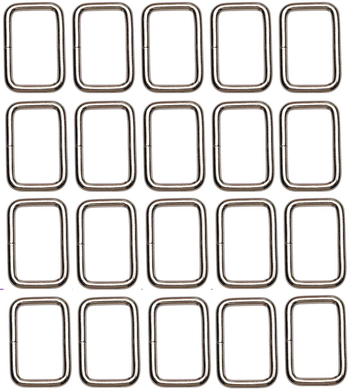 GenericRectangle Bag Purse Snap Hook Metal Loop Rings 1 inch / 25 mm (20Pcs)