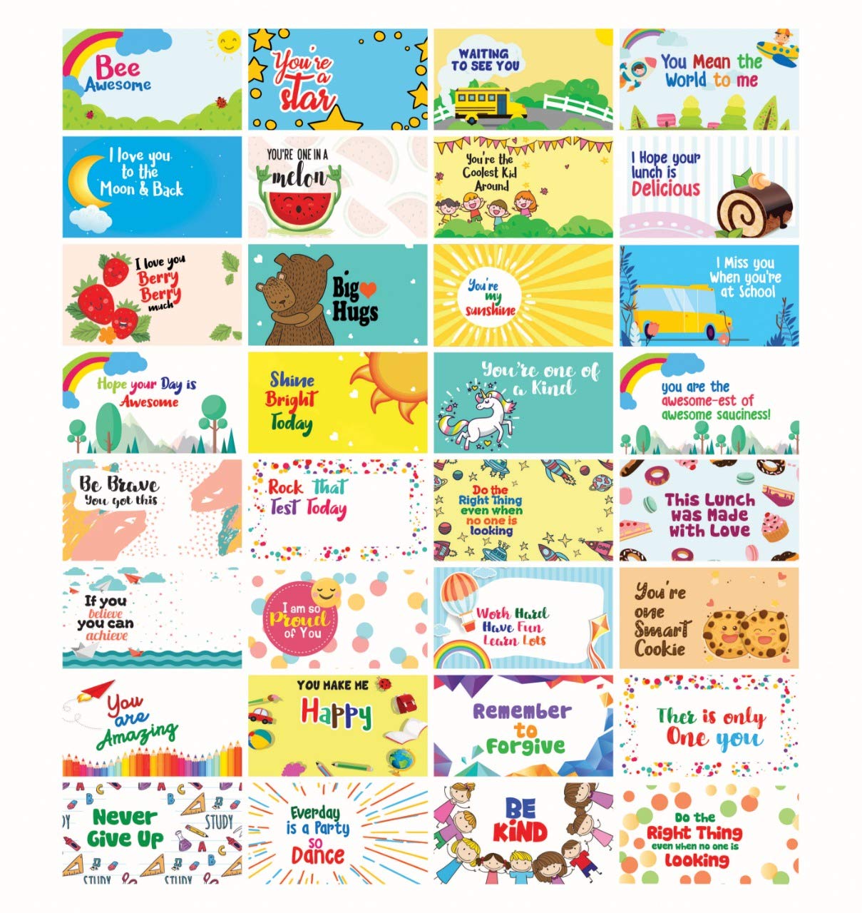 Buy Motivational Positive Lunch Box Notes for Children - Daily ...