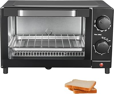 Compact 4 Slice Toaster Oven，with Baking Rack ，for Busy Kitchens, electric oven,toaster oven 4 slice,toaster/oven,toast oven,toaster oven,toaster ovens countertop,4 slice toaster oven,13.26 x 11.65 x