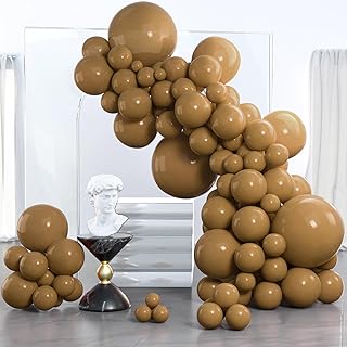 PartyWoo Coffee Brown Balloons, 85 pcs Boho Brown Balloons Different Sizes Pack of 18 Inch 12 Inch 10 Inch 5 Inch Brown Ba...