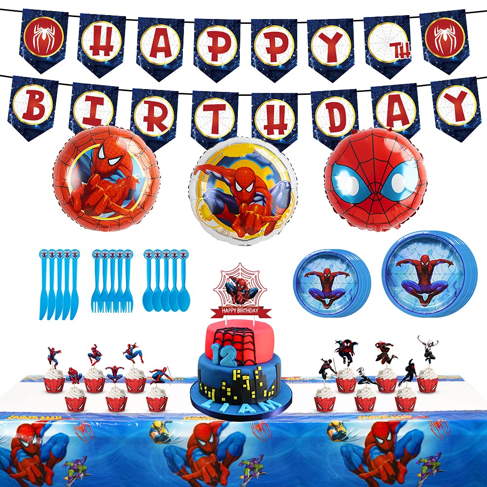 Buy Spiderman Party Supplies, Birthday Decorations Party favor Include ... image.