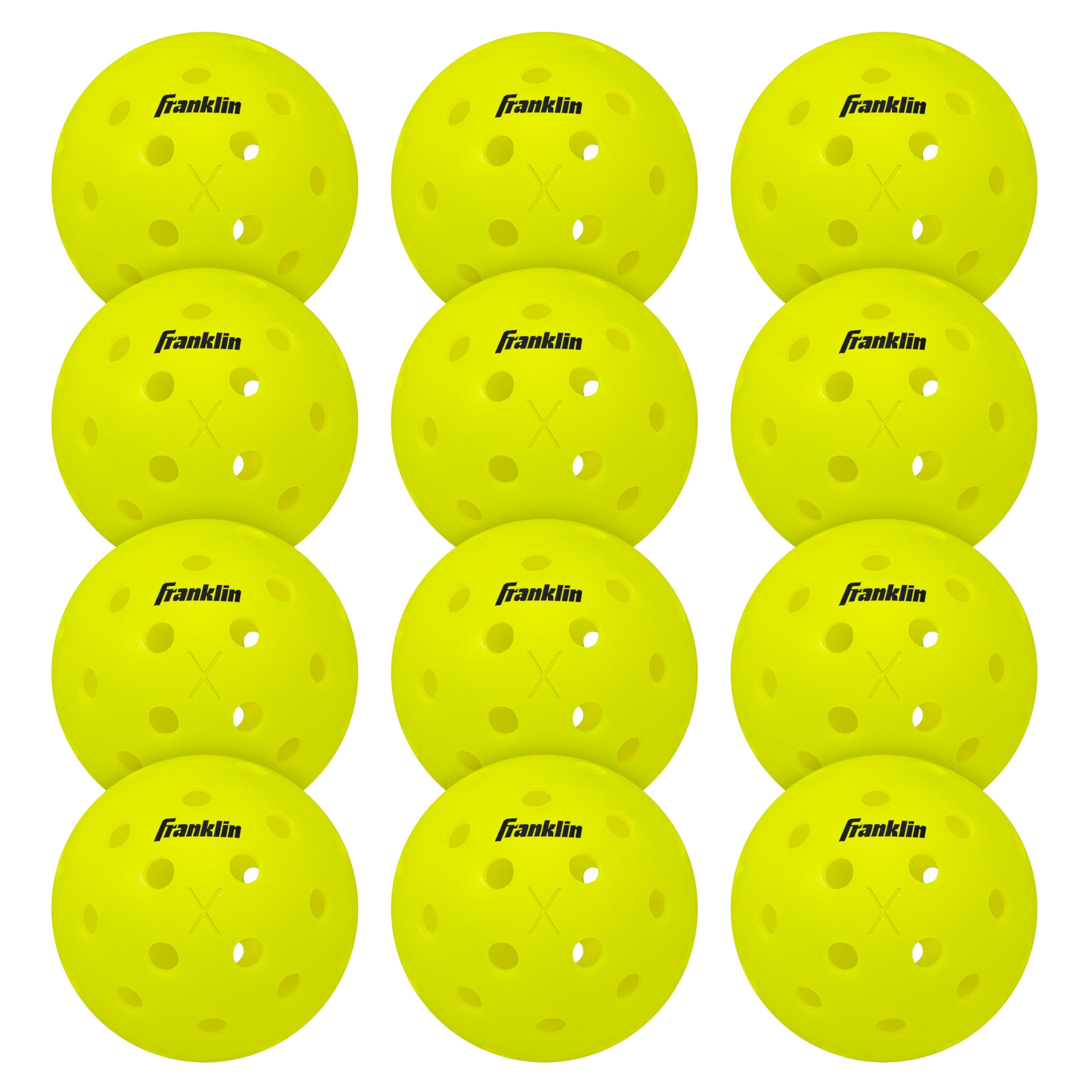 Franklin Sports X-40 Outdoor Pickleballs - Official Ball of USA Pickleball, APP Tour + Pickleball US Open - 3 Packs, 12 Packs, 36 Pickleball Buckets, 50, 100 + 400 Bulk Packs of Regulation Pickleballs