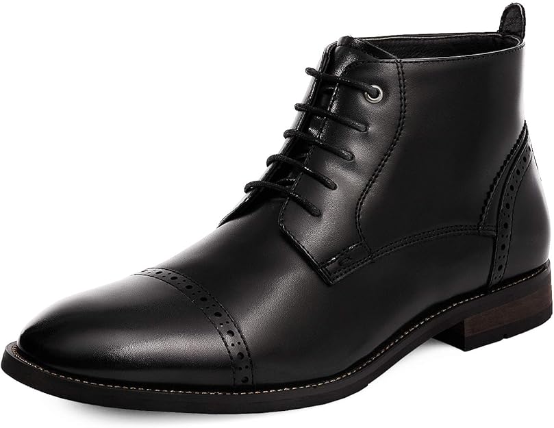 Buy Edwardian Men’s Shoes & Boots | 1900, 1910s Bruno Marc Mens Dress Ankle Boots Cap Toe Oxford Boot  AT vintagedancer.com