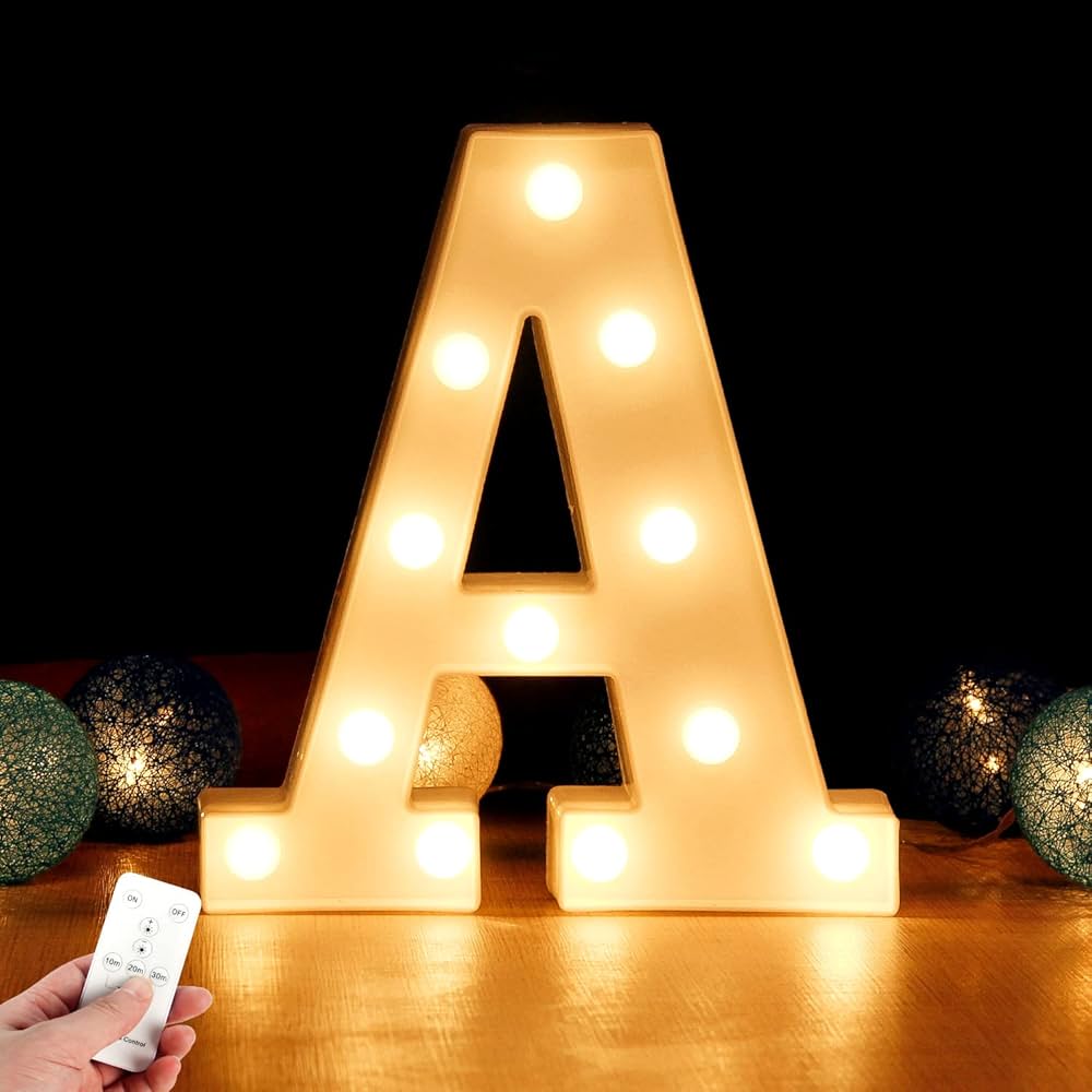 Buy WHATOOK Led Letter Marquee 26 Alphabet Remote Letters Light ...