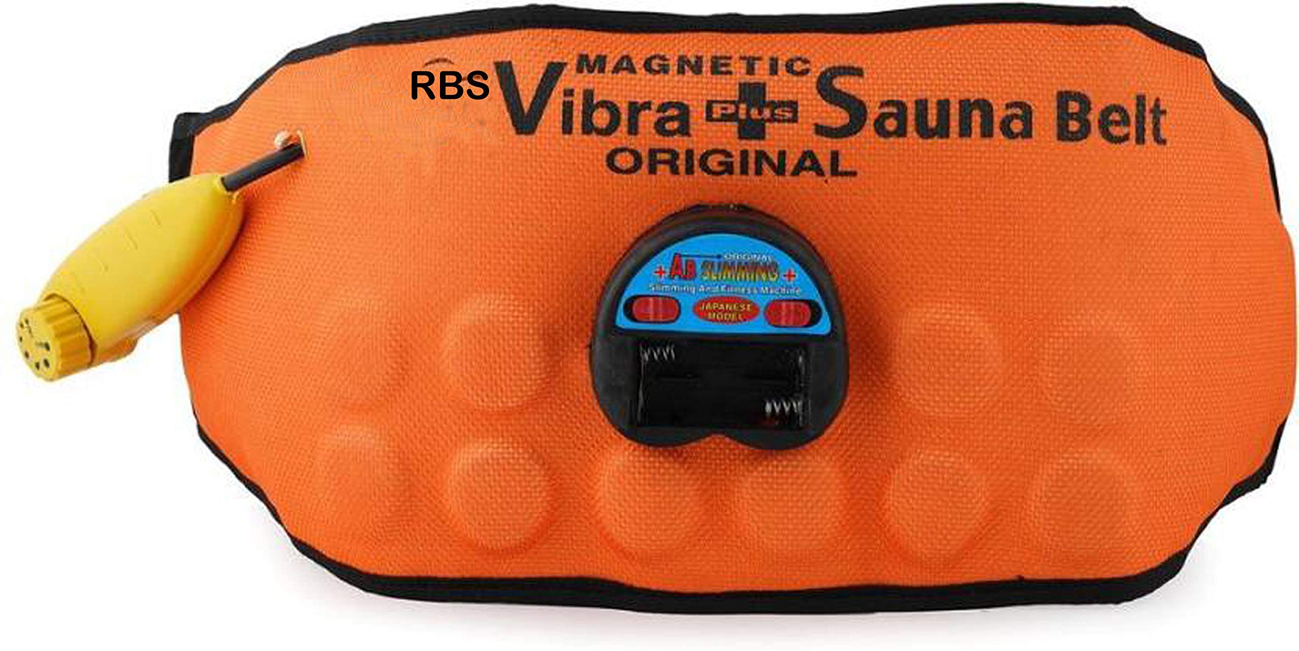 GJSHOP New Sauna Slim 3in1 Vibrating Plus Heating Vibrating Magnetic Slimming Belt Vibrating Magnetic Slimming Belt (Orange) (L)