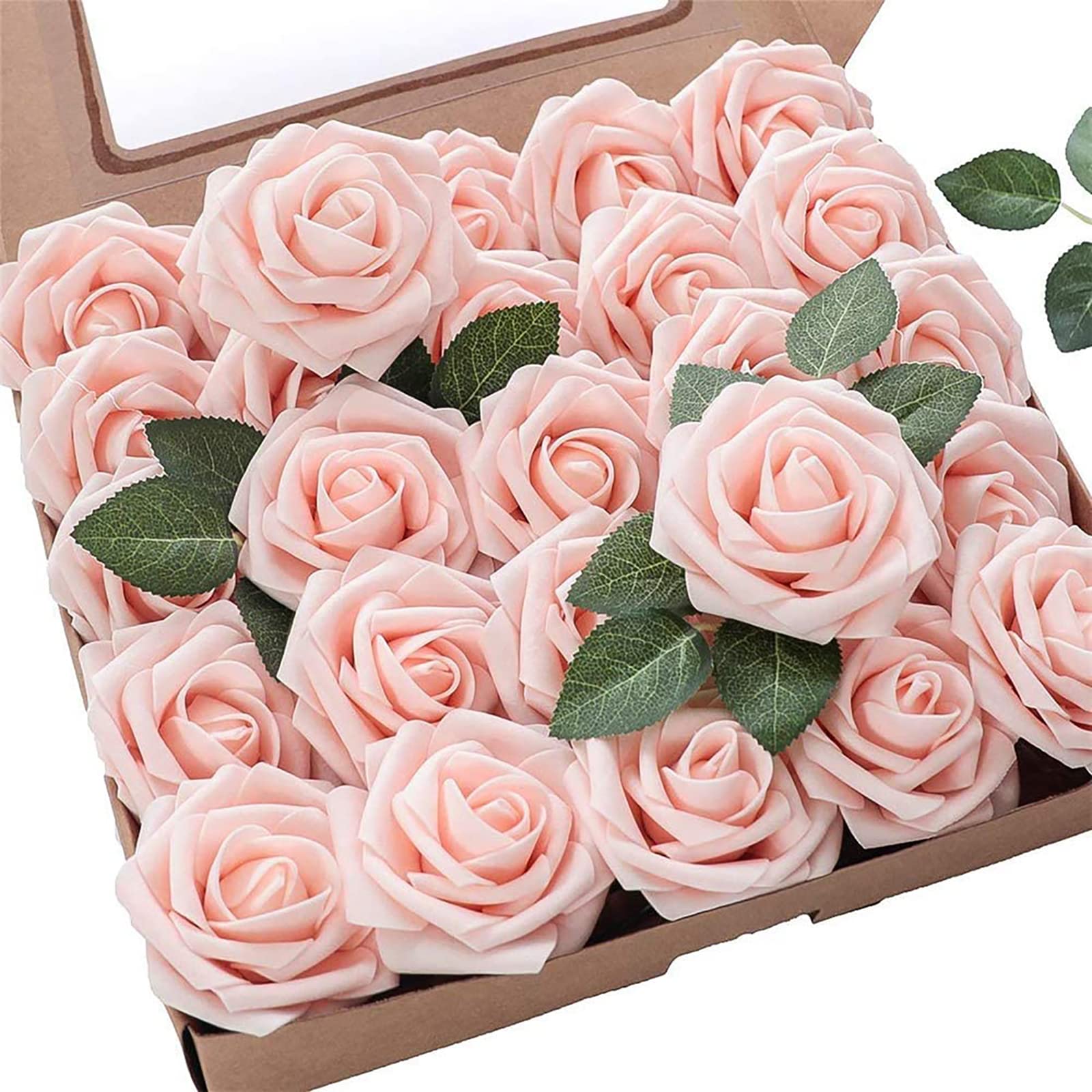 Artificial Flowers Fake Roses Decoration Wedding Candy Box Accessories (Pink)