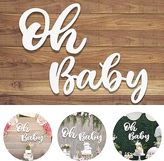 Wood White Baby Sign Baby Shower Banner for 1st Birthday Backdrop, Baby Party Sign Wooden Cutout Nursery Decor, Baby Party...