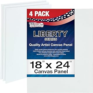 U.S. Art Supply 18 X 24 inch Professional Artist Quality Acid Free Canvas Panel Boards for Painting (Pack of 4)