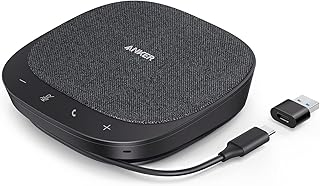 Anker PowerConf S330 USB Speakerphone, Conference Microphone for Home Office, Smart Voice Enhancement, Plug and Play, 360°...