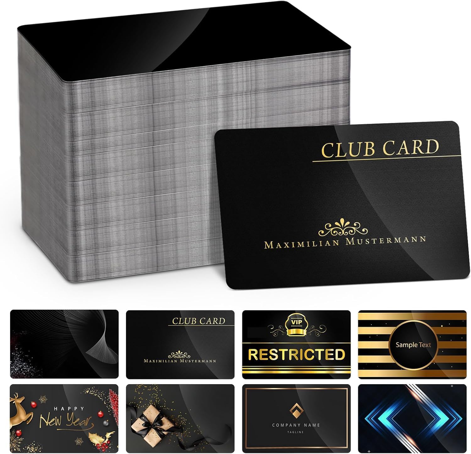 Amazon.com : 200 Pack Metal Business Cards Laser Engraving Blanks Black ...