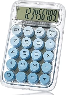 Mr. Pen- Mechanical Switch Calculator, 10 Digits, Blue Calculator, Transparent Body, Large LCD Display, Big Buttons Mechan...