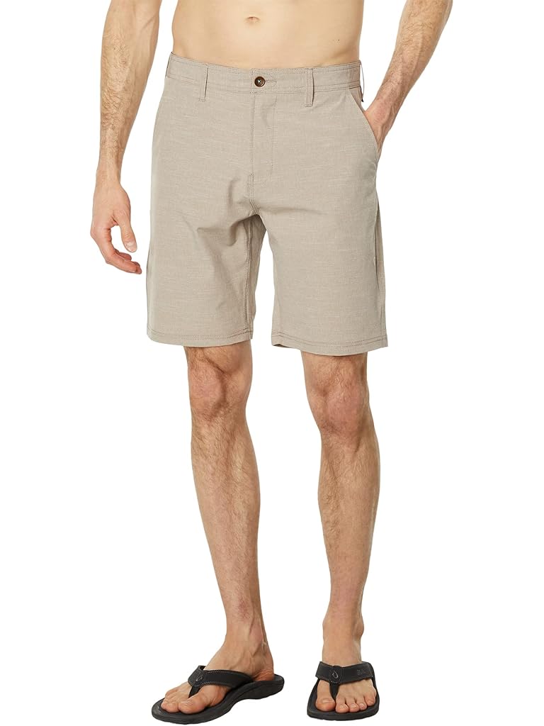 Khaki VISSLA Fin Rope Hybrid 19.5" Walkshorts