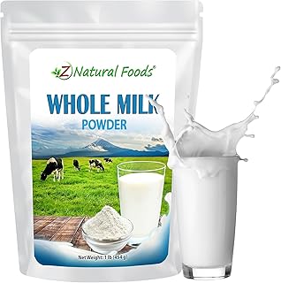 Z Natural Foods Premium Whole Milk Powder - Powdered Milk for Baking, Cooking, Drinks - Dry Milk Powder, Pasteurized, Non-...