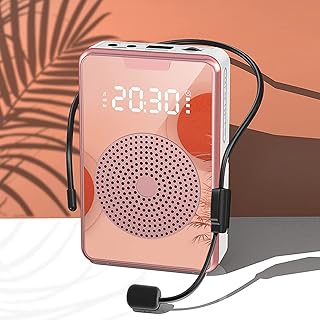 KASTWAVE Portable Voice Amplifier with Microphone Headset, Ultralight Portable Mini Rechargeable Personal Speaker for Elde...