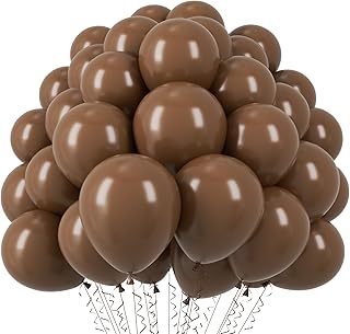 Voircoloria 110pcs Brown Balloons 12inch Brown Latex Party Balloons for Graduation, Bear Themed Party, Wedding, Birthday, ...