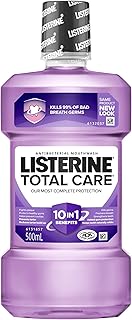 Listerine Total Care Antibacterial Mouthwash 500mL|Kills Germs|Freshens Breath|Strengthens Teeth|Fights Plaque|Protects He...