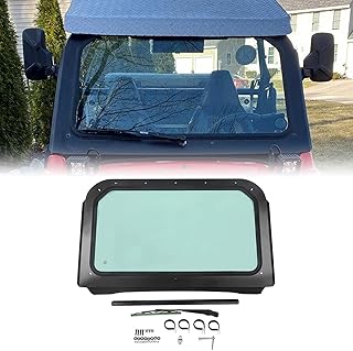 HECASA Compatible with Front Full Tinted Glass Windshield with Matte Black Aluminum Frame Polaris RZR 570, 800, XP900