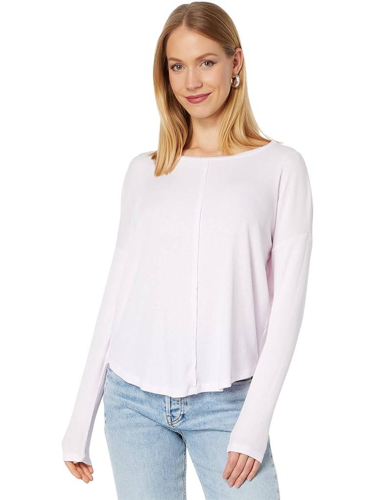 bobi Los Angeles Raw Edge Long Sleeve Top