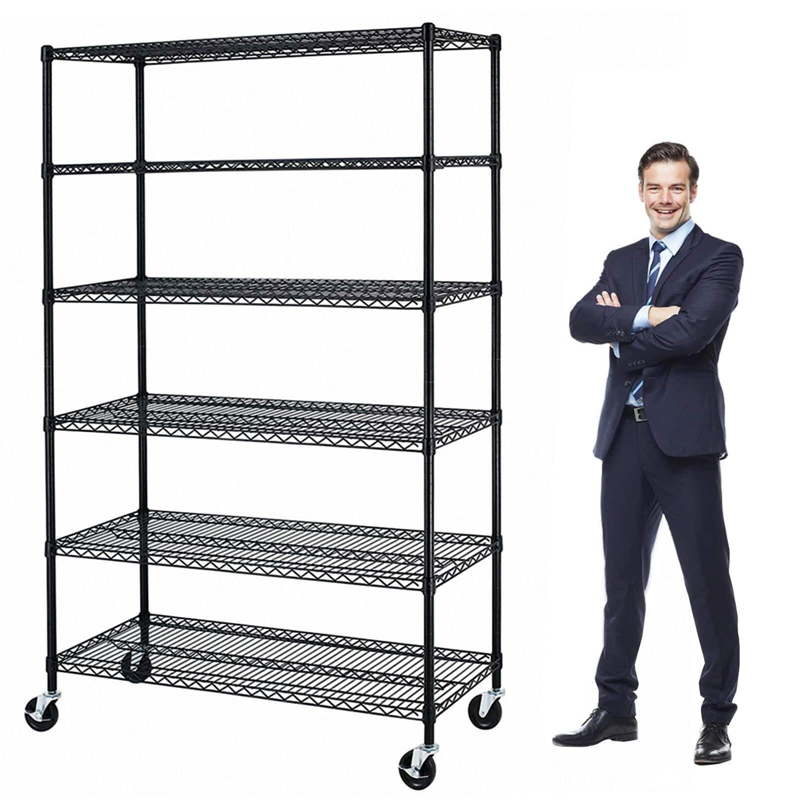 Buy 6000Lbs Capacity Heavy Duty Storage Shelves Commercial Wire ...