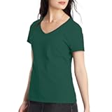 Women&apos;s Perfect-t V-neck T-shirt&comma; Ring-spun Cotton Short Sleeve Tee for Women