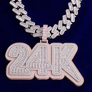 Customized Name Necklace Iced Out Number Pendant for Men Big Baguette Hip Hop Rock Rapper Jewelry RL807 (Custom 2 letter)