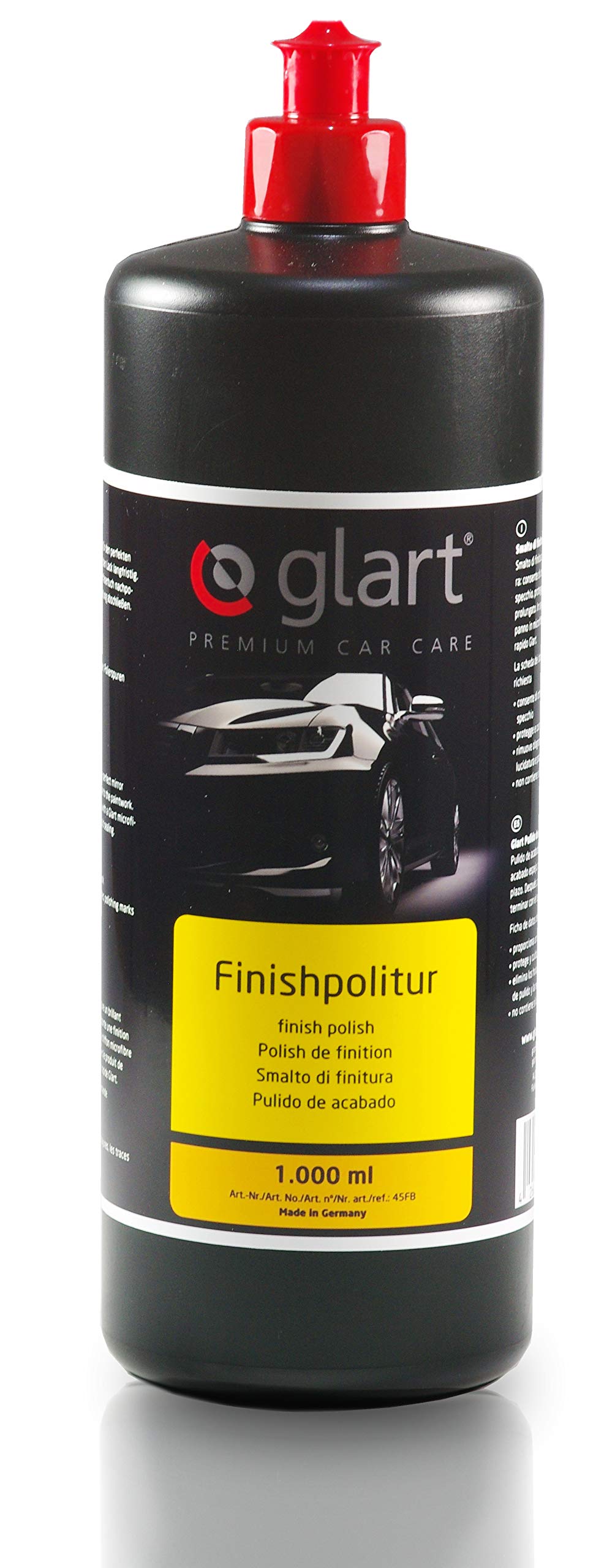 Car finishing polish for deep shine on paintwork, application with a polishing machine, 1,000 ml