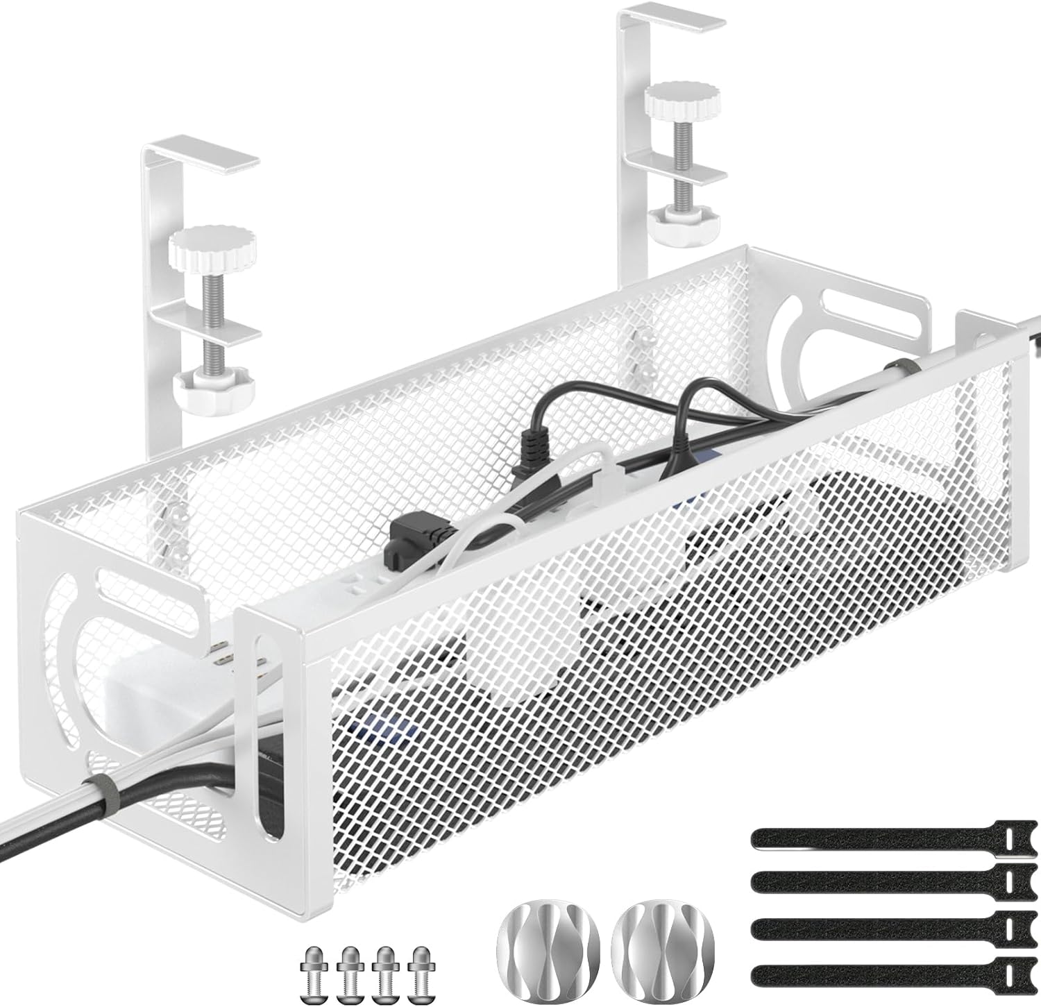 Amazon.com: Cable Management Under Desk, Under Desk Cable Management ...