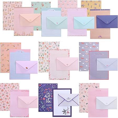 Beautiful Envelope,60 Pieces Letter Paper+30Pieces Envelope,Floral ...