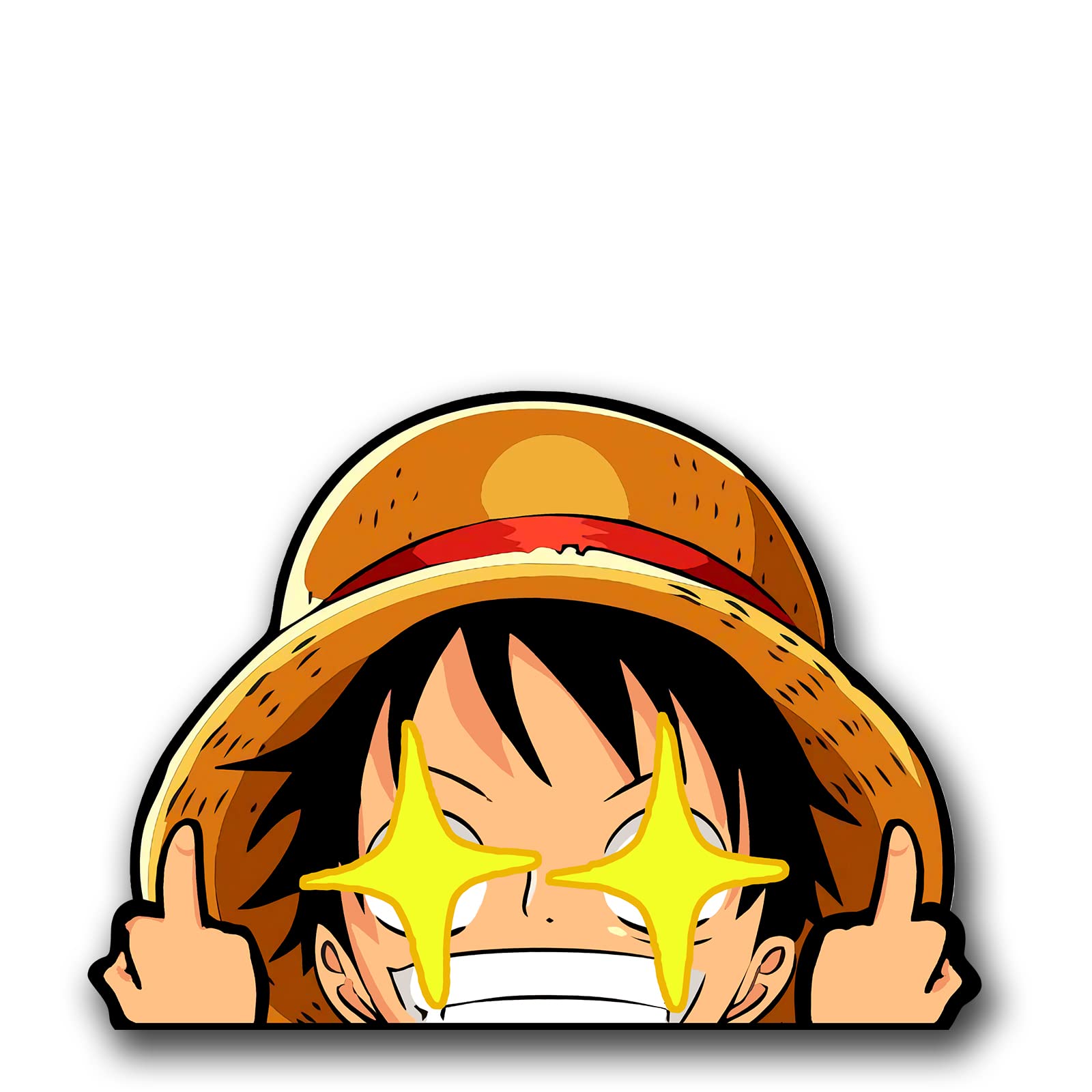 Buy 2PCS One_Piece_Monkey-D-Luffy Peeking Peeker Sticker Anime Car ...