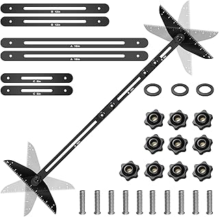 Fengone Stair Treads Gauge Template Tool Stair Tread Jig 11-60 inch Length Adjustable, Stair Tread Template Tool Stair Gau...