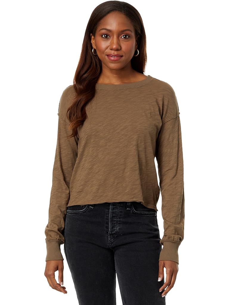 bobi Los Angeles Long Sleeve Cropped Boxy Top